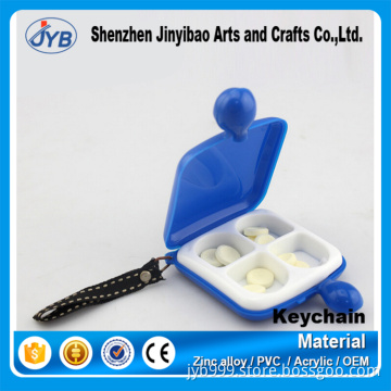 new product mini square shape medicine drug pill box keychain